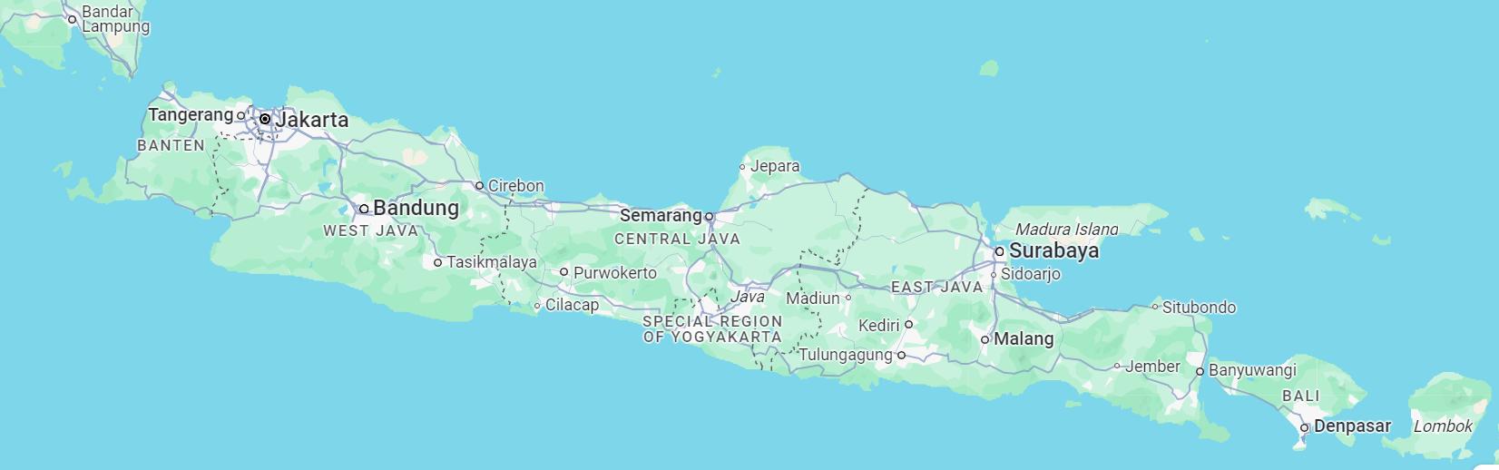 Map of Indonesia - Java & Bali